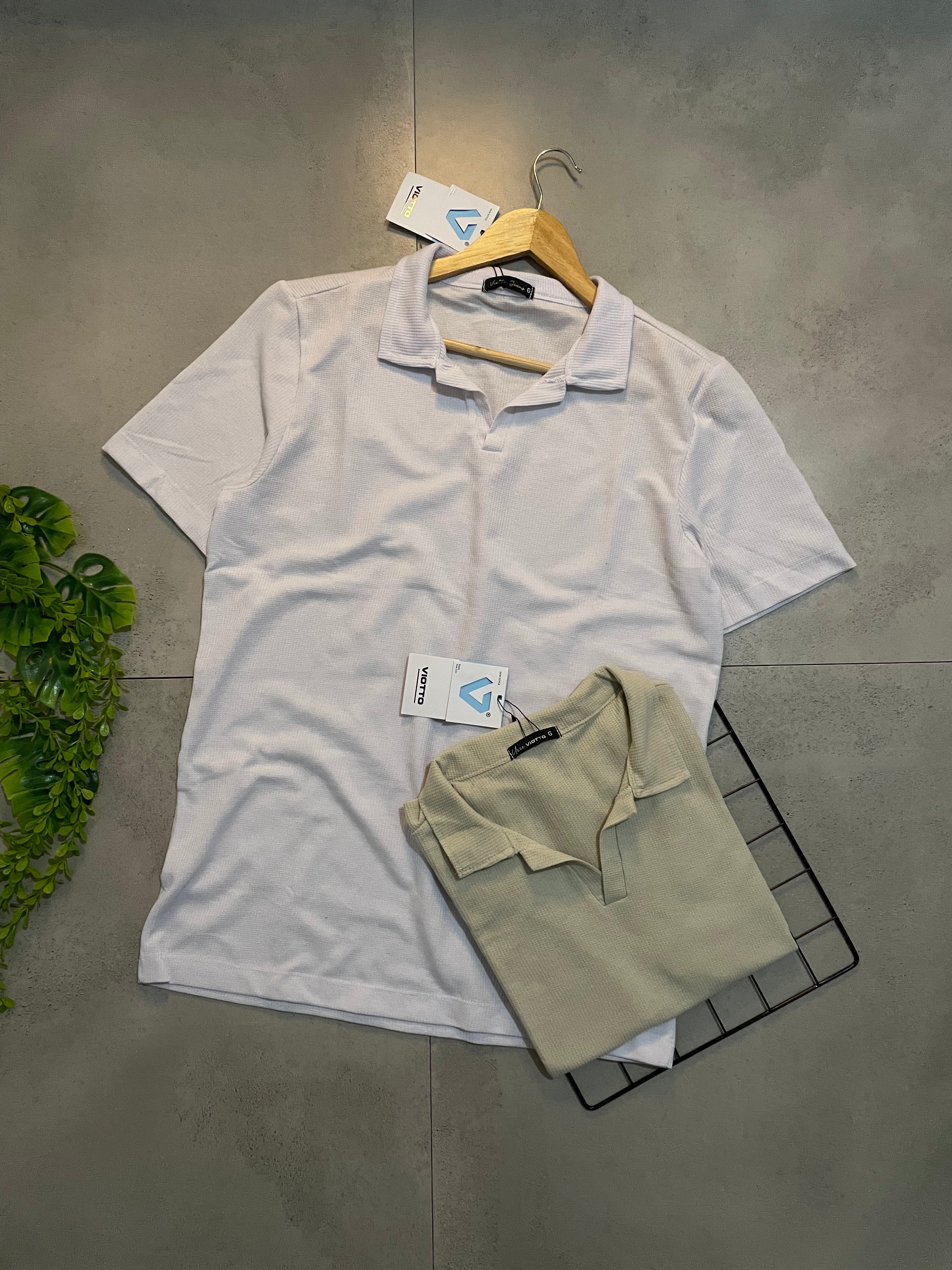 Camisa Gola Polo V Texturizada